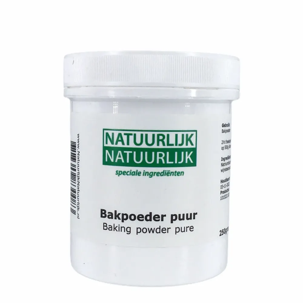 NatuurlijkNatuurlijk Rijsmiddelen>Bakpoeder Puur - 250g - zonder maiszetmeel