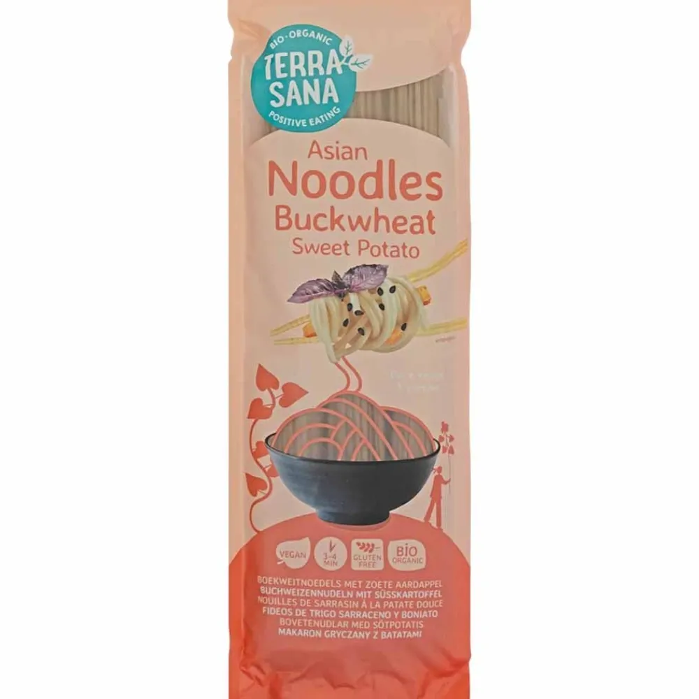 Terrasana Pasta, Pizza En Noodles>Boekweit Noodles met Zoete Aardappel - 250g - BIO