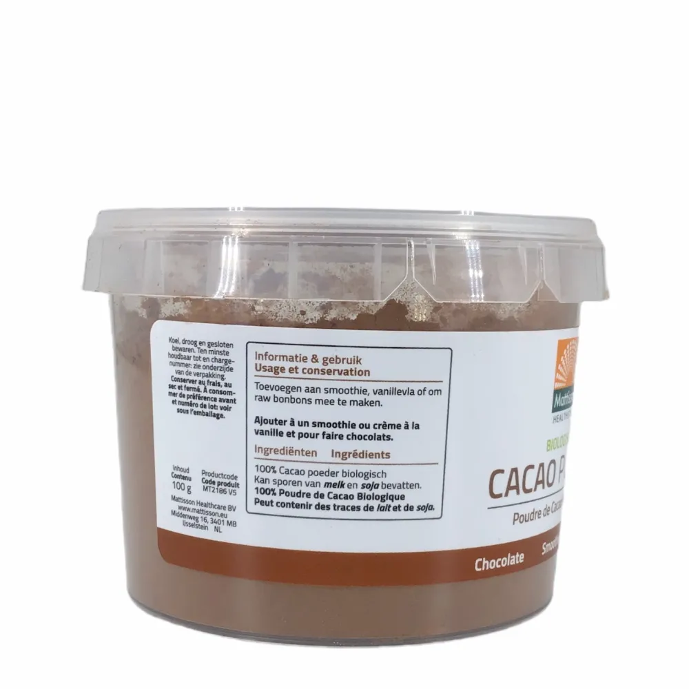 Mattisson Stress|Cacao>Cacao Poeder - 100g - BIO