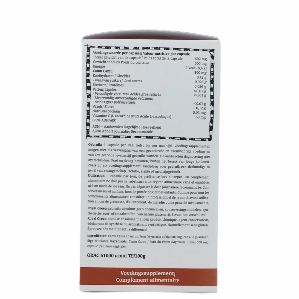 Royal Green Weerstand|Vitamine C>Camu Camu - Vitamine C - 120 vegicaps