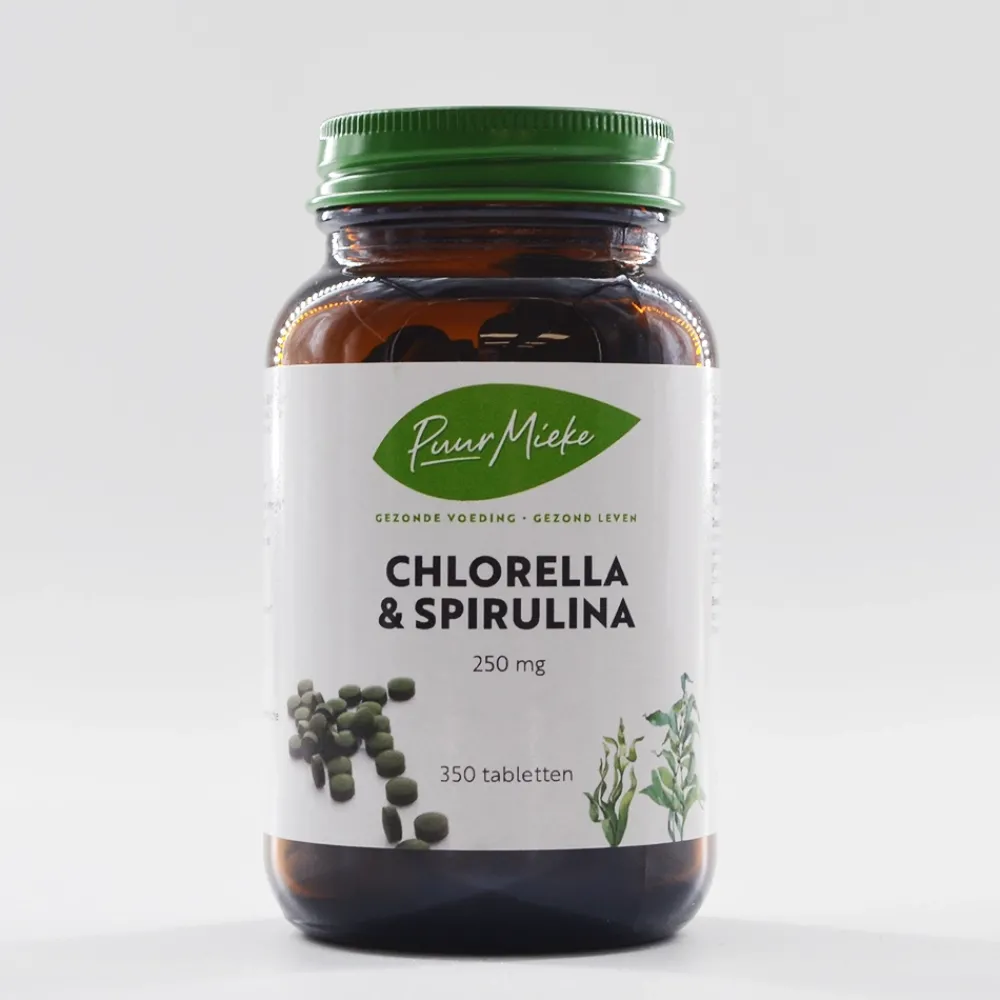 Puur Mieke Spijsvertering|Immuunsysteem>Chlorella & Spirulina - 250mg - 350 tabletjes