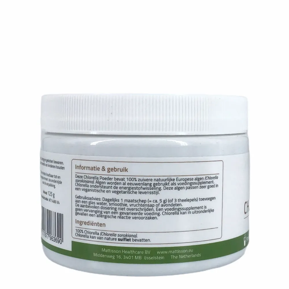 Mattisson Spijsvertering|Immuunsysteem>Chlorella Poeder - Chlorella sorokiniana - 125g