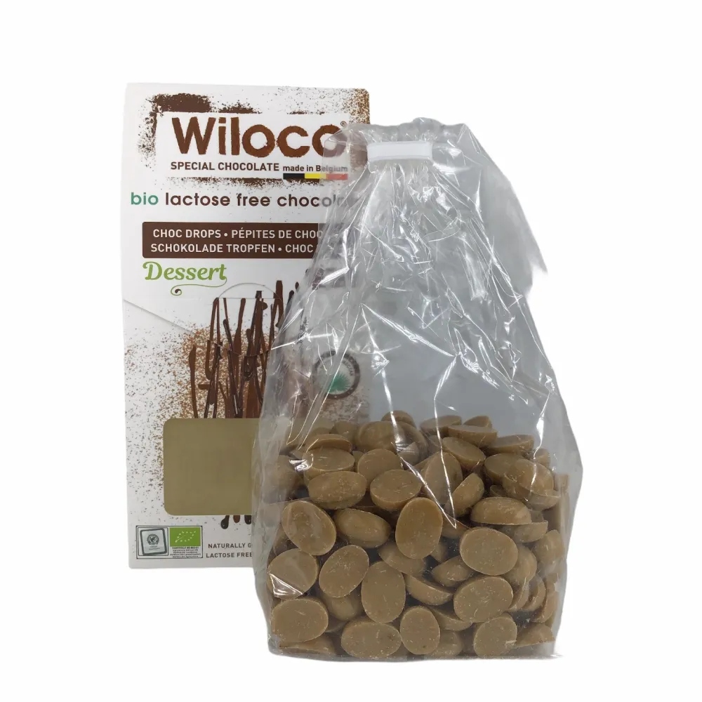 Wiloco Chocolade|Chocolade Druppels>Chocolade Druppels "Wit" Lactosevrij - 300g - BIO