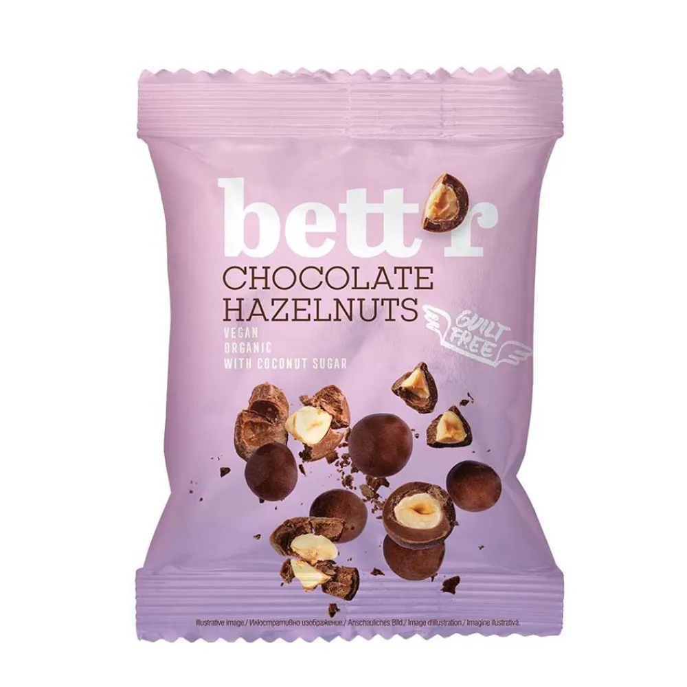 Bett'r Snoepjes|Fruit & Noten>Chocolade Hazelnoten BIO - 40g