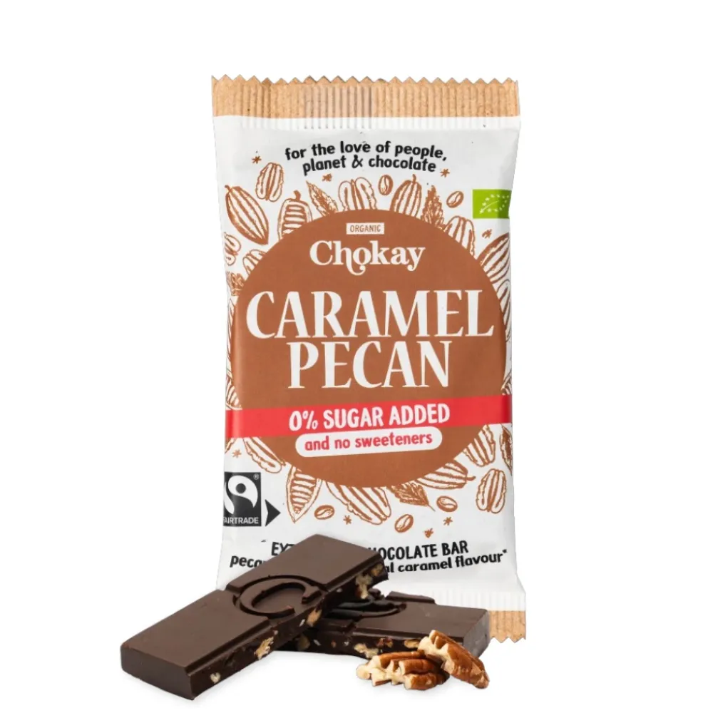 Chokay Chocolade>Chocoladereep - Extra Dark Caramel Pecan - 70g - BIO