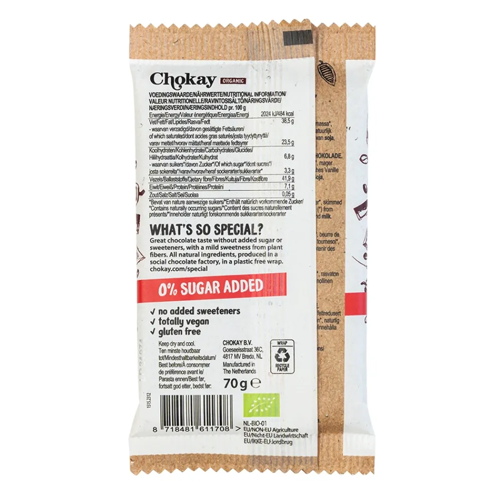 Chokay Chocolade>Chocoladereep - Extra Dark - 70g - BIO