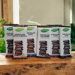 Puur Mieke Chocolade>Chocoladereep Gepofte Quinoa - 40,8% Cacao - BIO