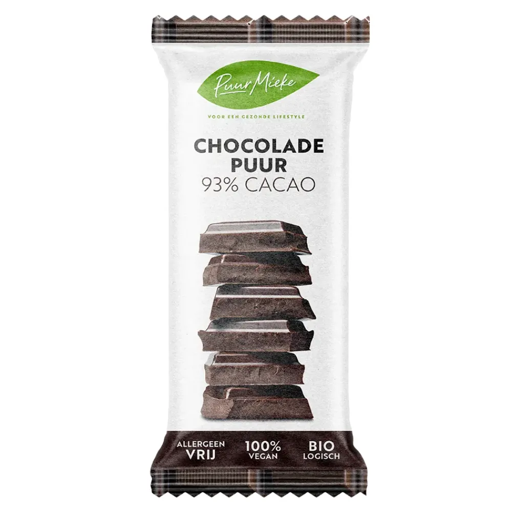 Puur Mieke Chocolade>Chocoladereep Puur - 93% Cacao - BIO