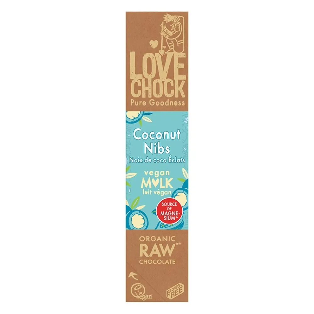 Lovechock Chocolade>Coconut Nibs - Vegan Mlk - 40g - BIO