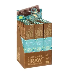 Lovechock Chocolade>Coconut Nibs - Vegan Mlk - 40g - BIO