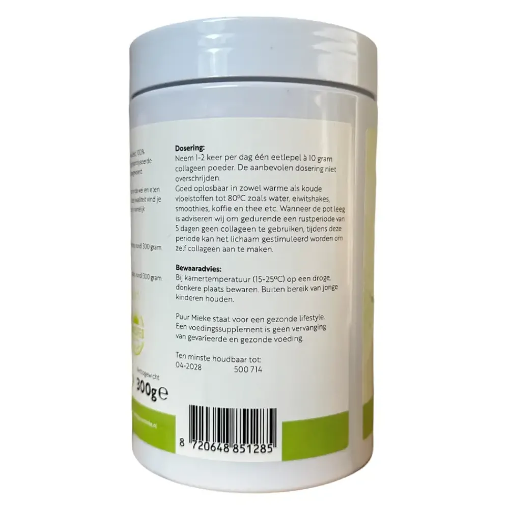 Puur Mieke Rimpels|Puur Mieke Supplementen>Collageen Poeder Gehydrolyseerd - 300g