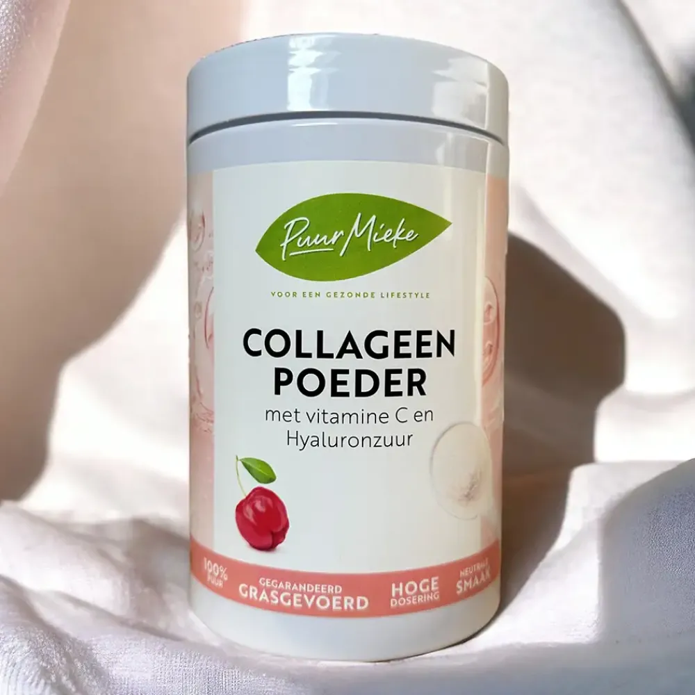 Puur Mieke Rimpels|Puur Mieke Supplementen>Collageen Poeder met Hyaluronzuur & Vitamine C - 300g