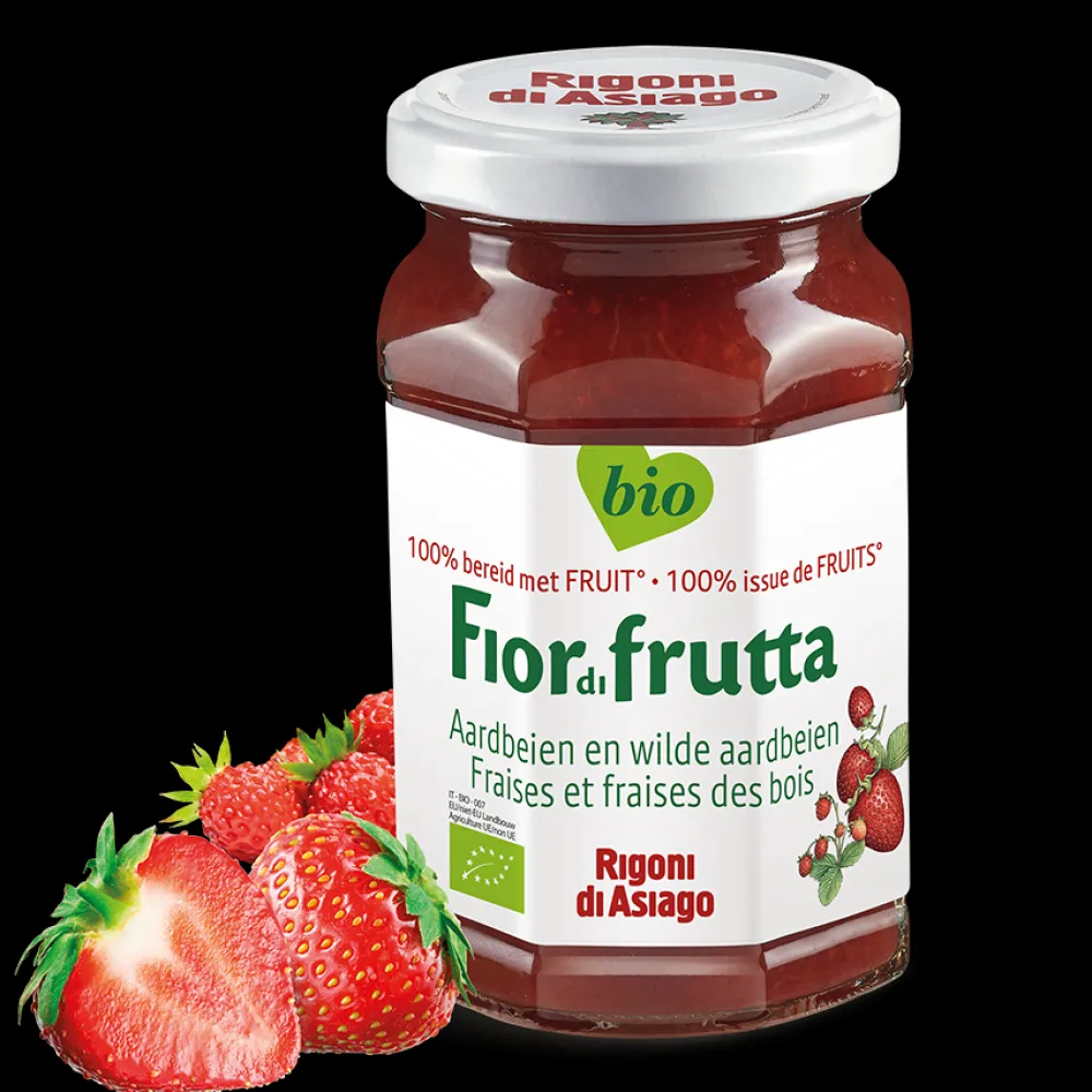 FiordiFrutta Fruitspreads>Fruitspread Aardbeien en wilde aardbeien 250g - BIO