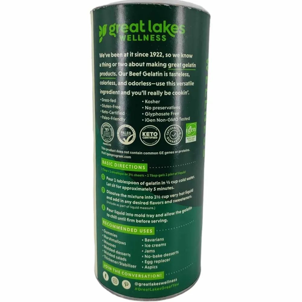 Great Lakes Rundercollageen|Gelatine>Gelatinepoeder 454g