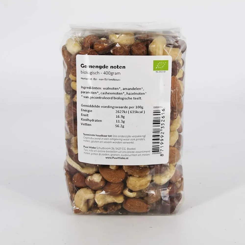 Puur Mieke Fruit & Noten|Biologische Noten>Gemengde Noten - 400g - BIO