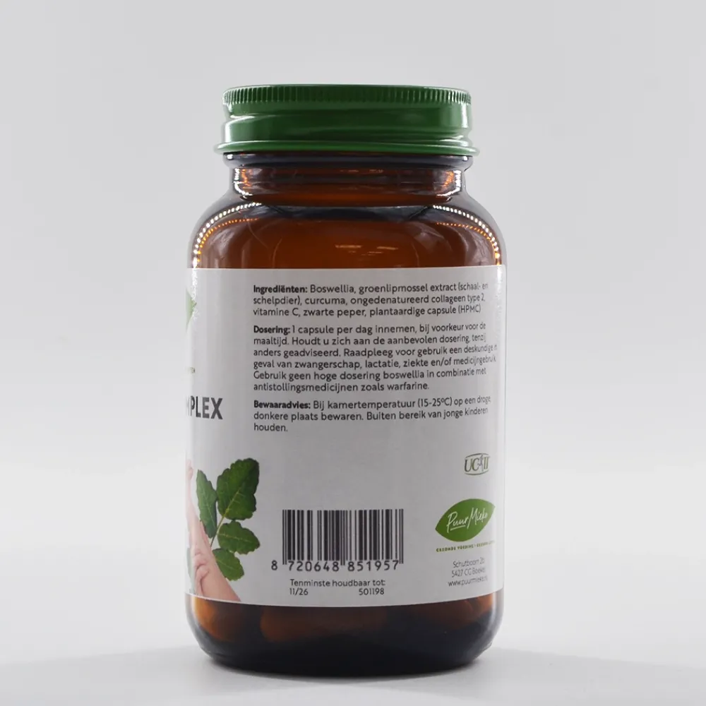 Puur Mieke Botten & Gewrichten|Visolie / Omega 3 / Levertraan>Gewrichtscomplex met Collageen type 2 - 500mg - 60 caps