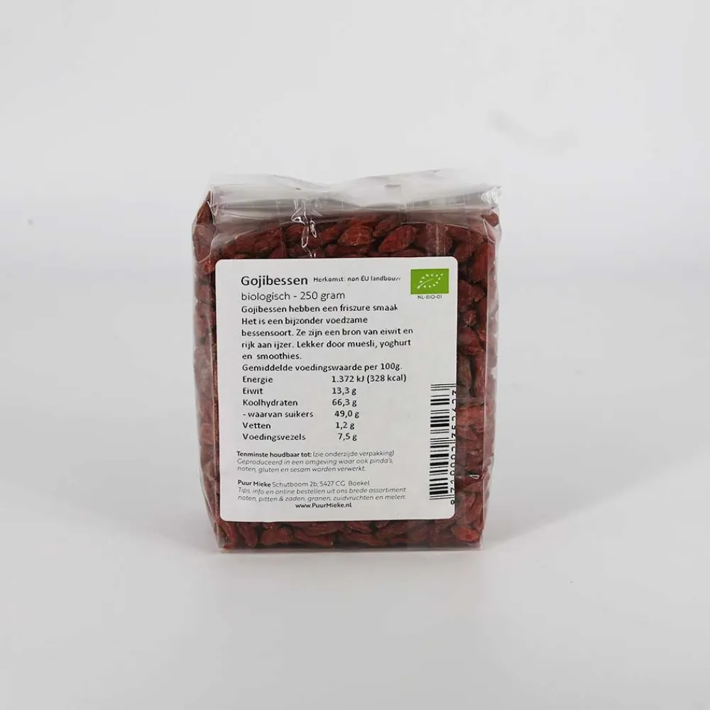Puur Mieke Fruit & Noten|Bessen En Zuidvruchten>Goji bessen - 250g - BIO