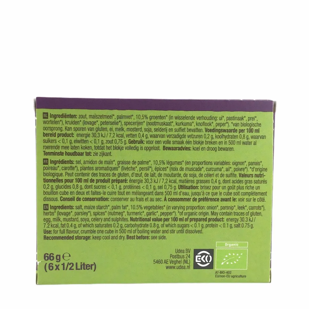 Your Organic Nature Soepen|Bouillon>Heldere groentebouillonblokjes zonder gist - BIO