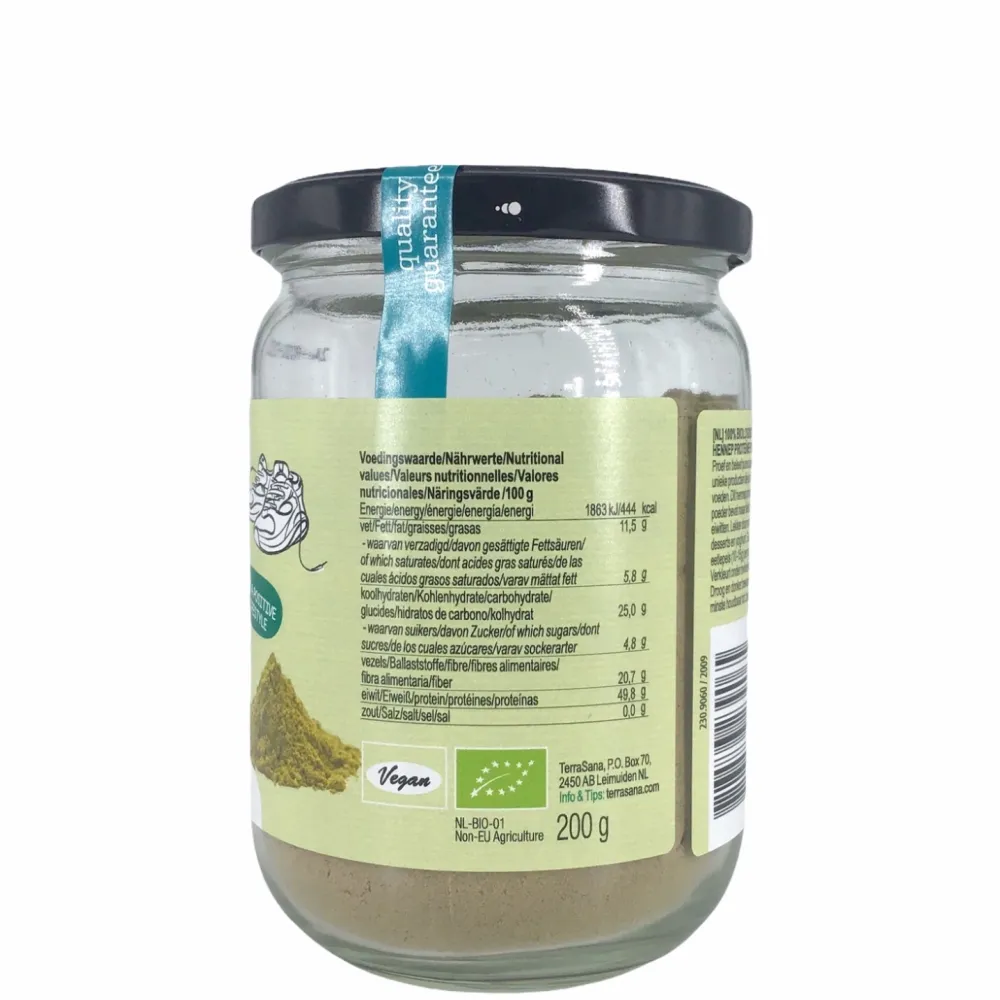 Terrasana Spieren|Zaden>Hennep Proteinepoeder in Glas 200g-BIO