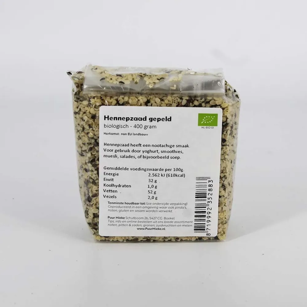 Puur Mieke Zaden|Biologische Zaden En Pitten>Hennepzaad gepeld - 250g - BIO