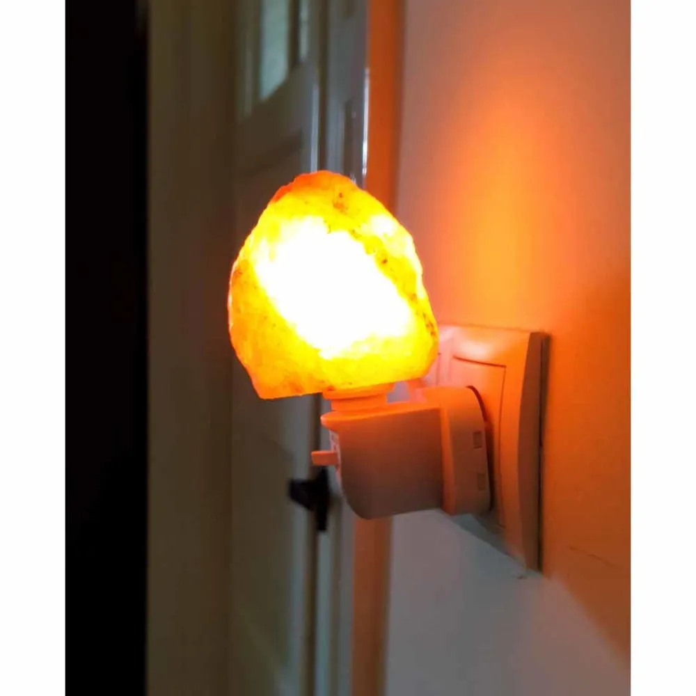 SelNature Stress|Nachtrust>Himalayazout nachtlamp voor stopcontact - Rotsje