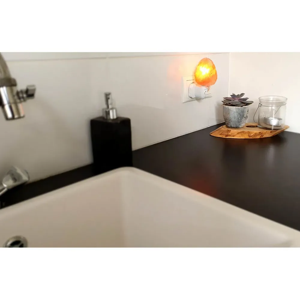 SelNature Stress|Nachtrust>Himalayazout nachtlamp voor stopcontact - Rotsje