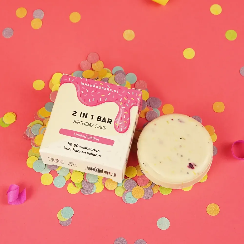 Shampoo Bars Haarverzorging/Shampoo En Conditioner|Lichaamsverzorging/Douche En Bad>2-in-1 Bar Birthday Cake - 60g