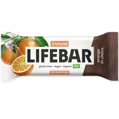 Lifefood Repen|Chocolade>InChoco Energiereep Sinaasappel RAW - 40g - BIO