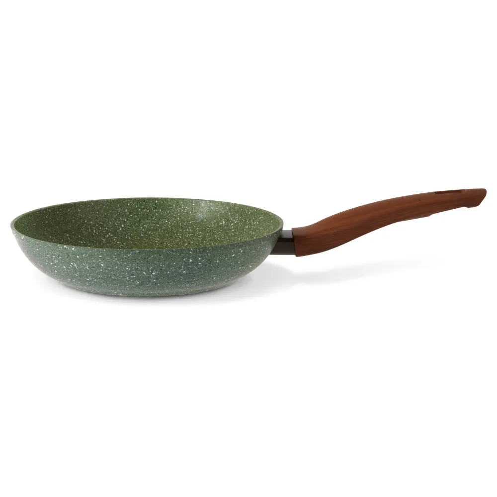 Natura Induction Koekenpan Zonder Teflon>Koekenpan 28cm met hout-look greep - VegeTek