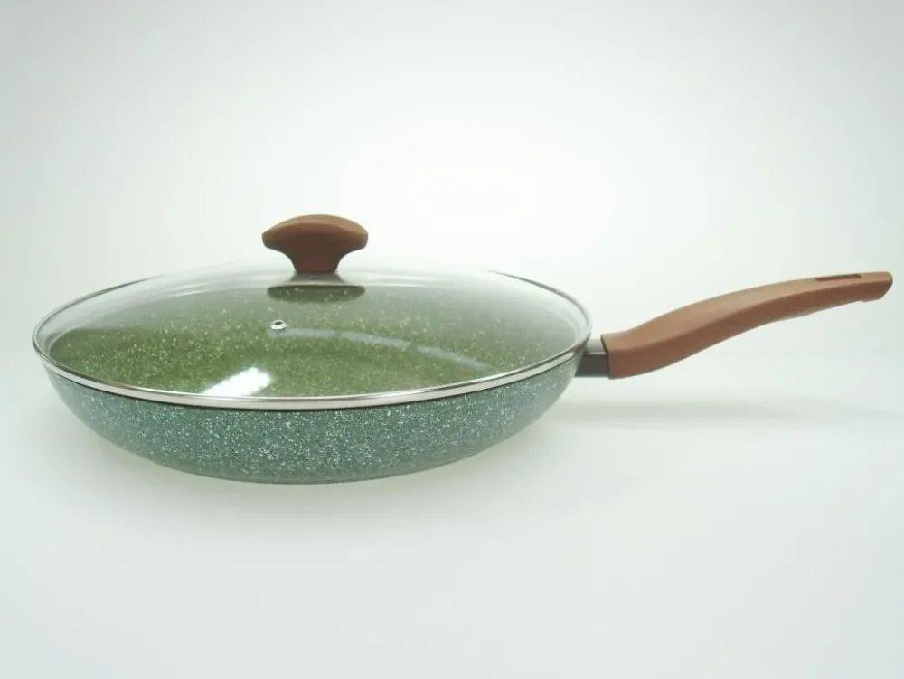 Natura Induction Koekenpan Zonder Teflon>Koekenpan 28cm met hout-look greep - VegeTek