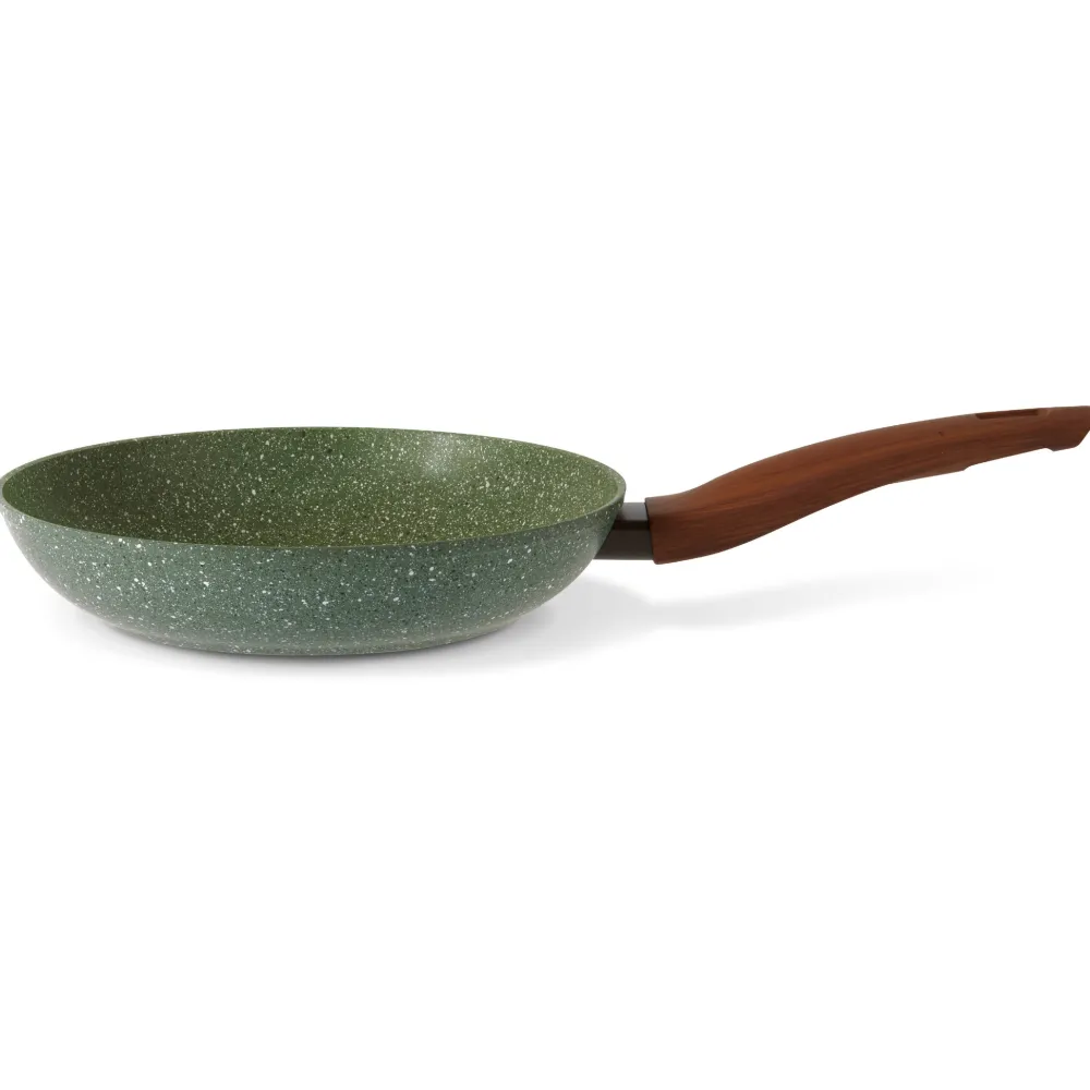 Natura Induction Koekenpan Zonder Teflon>Koekenpan 32cm met hout-look greep - VegeTek