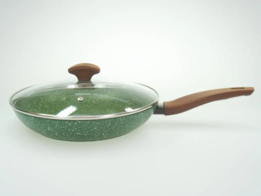 Natura Induction Koekenpan Zonder Teflon>Koekenpan 32cm met hout-look greep - VegeTek