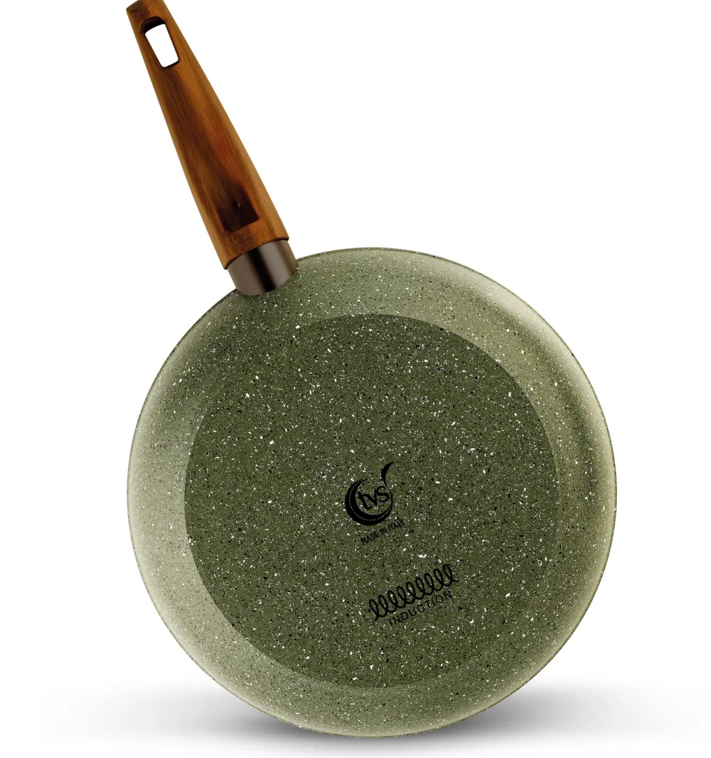Natura Induction Koekenpan Zonder Teflon>Koekenpan 20cm met hout-look greep - VegeTek