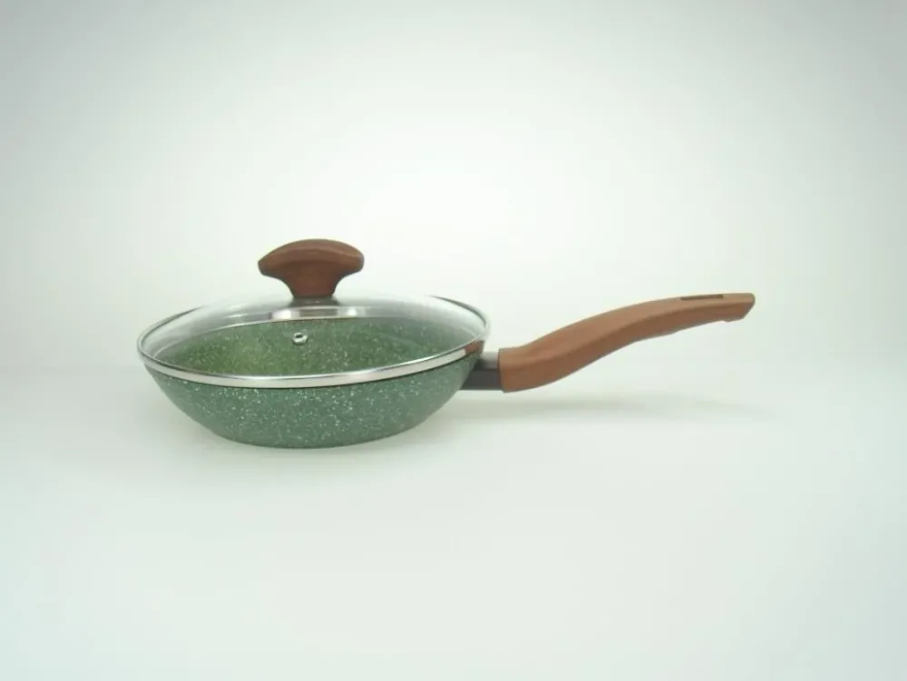 Natura Induction Koekenpan Zonder Teflon>Koekenpan 20cm met hout-look greep - VegeTek