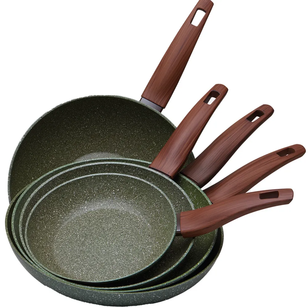 Natura Induction Koekenpan Zonder Teflon>Koekenpan 20cm met hout-look greep - VegeTek
