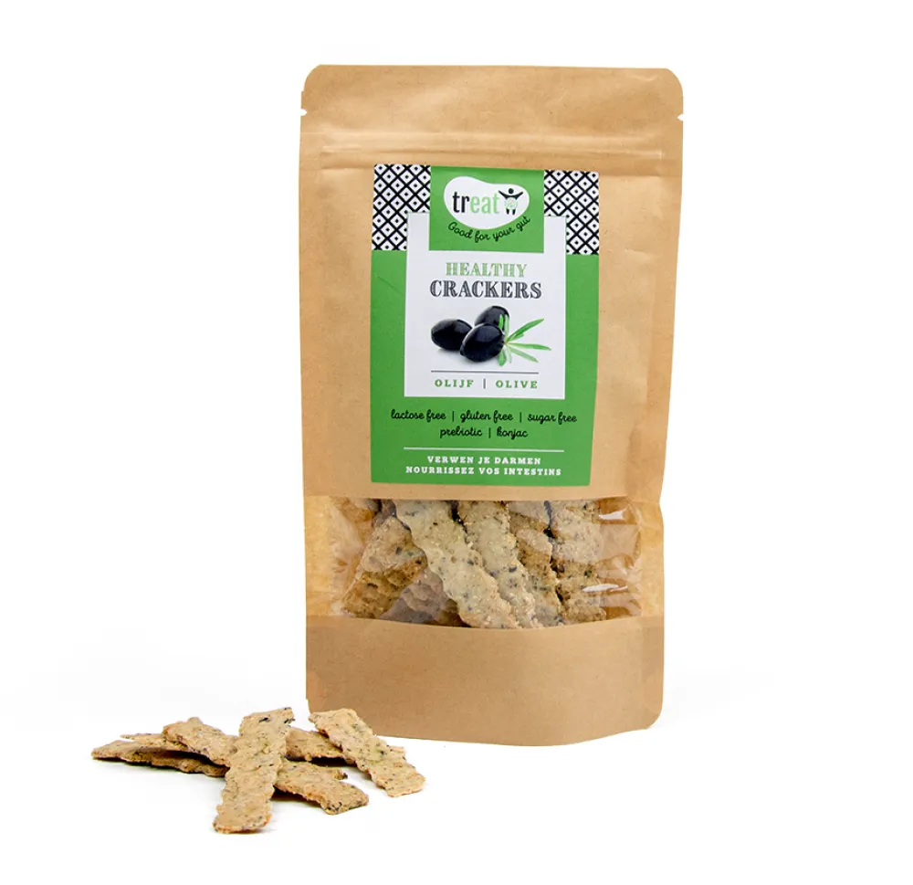 Treat Chips & Zoutjes|Paleo Koekjes>KPNI Crackers Olijf - 80g