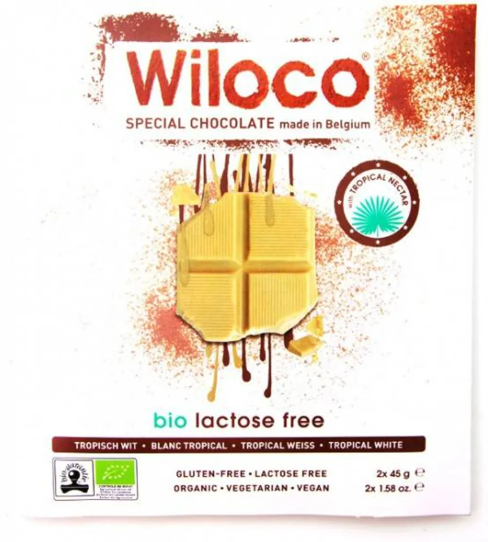 Wiloco Chocolade>Lactosevrije Chocoladereep 'Wit' - 90g - BIO