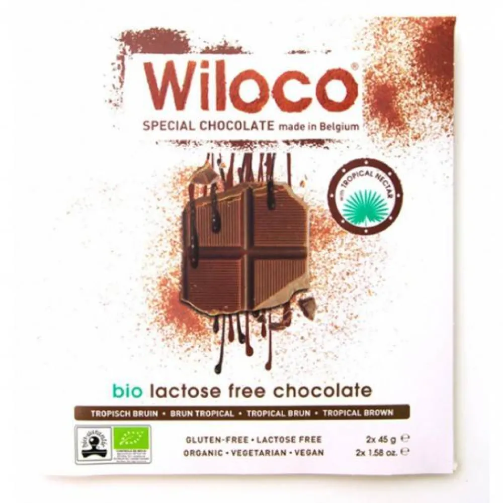 Wiloco Chocolade>Lactosevrije Chocoladereep 'Melk' - 90g - BIO