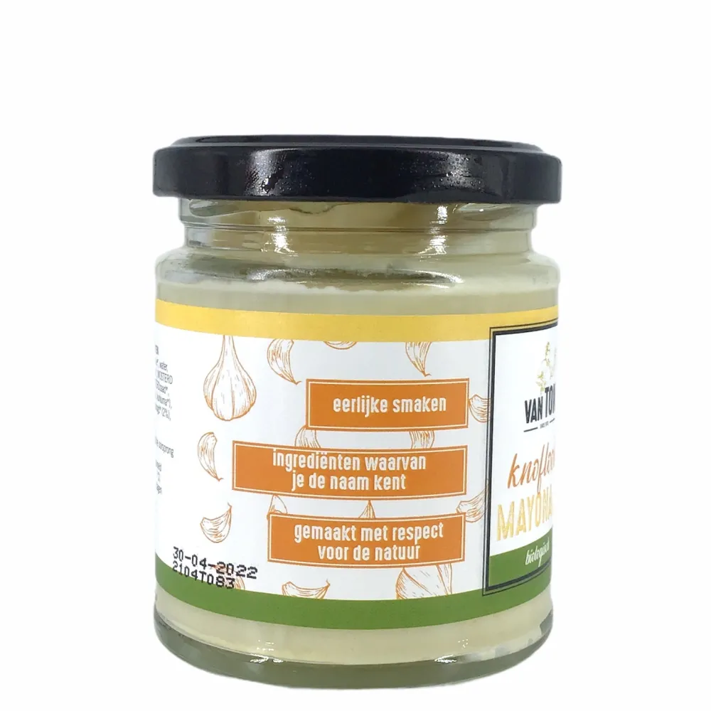 van TON Mayonaise En Mosterd>Mayonaise met knoflook (ongezoet) - 160g - BIO