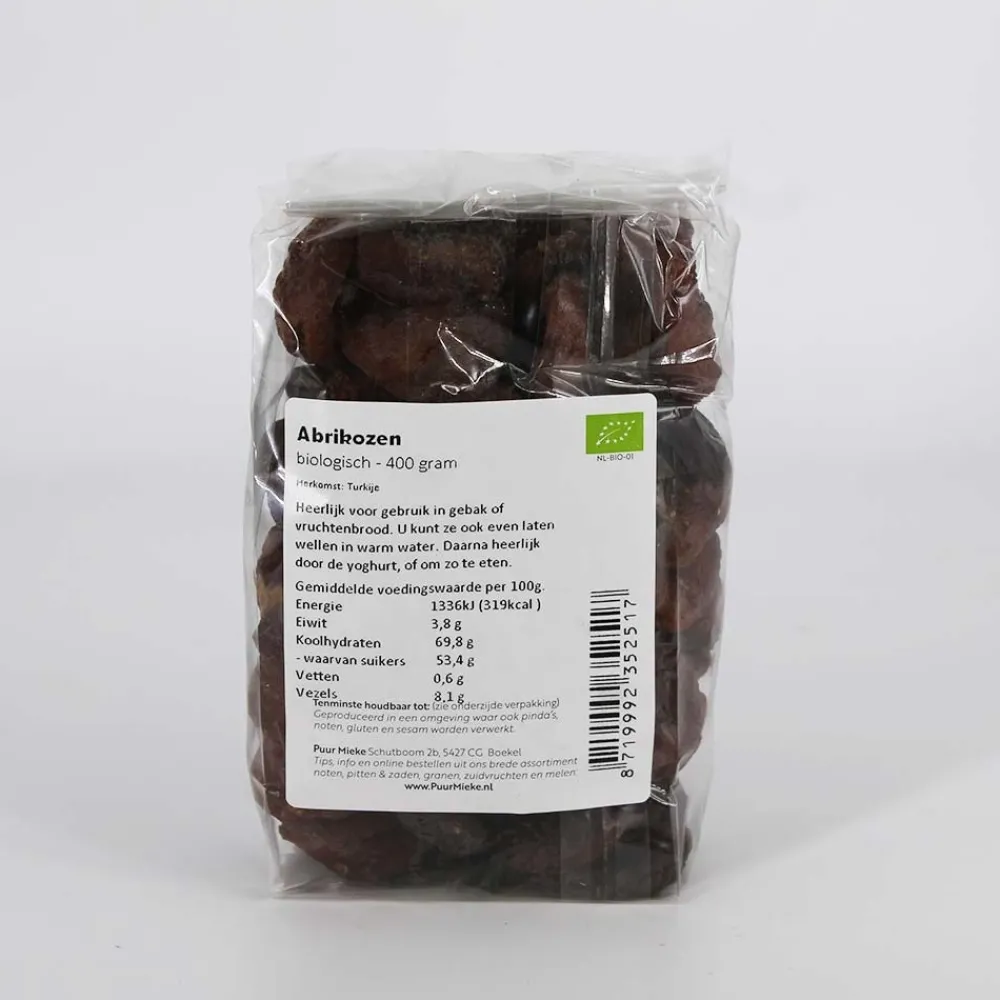 Puur Mieke Fruit & Noten|Bessen En Zuidvruchten>Ongezwavelde Abrikozen - 400g - BIO