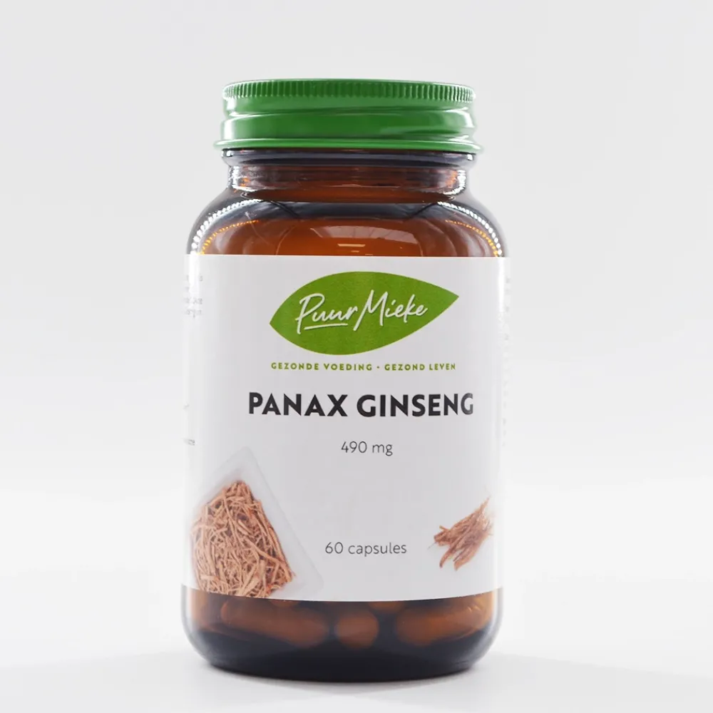 Puur Mieke Immuunsysteem|Weerstand>Panax Ginseng - 490mg - 60 caps