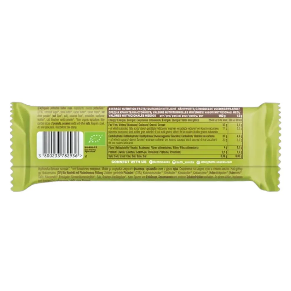 Bett'r Chocolade>Pistache Butter Cups - 39g - BIO