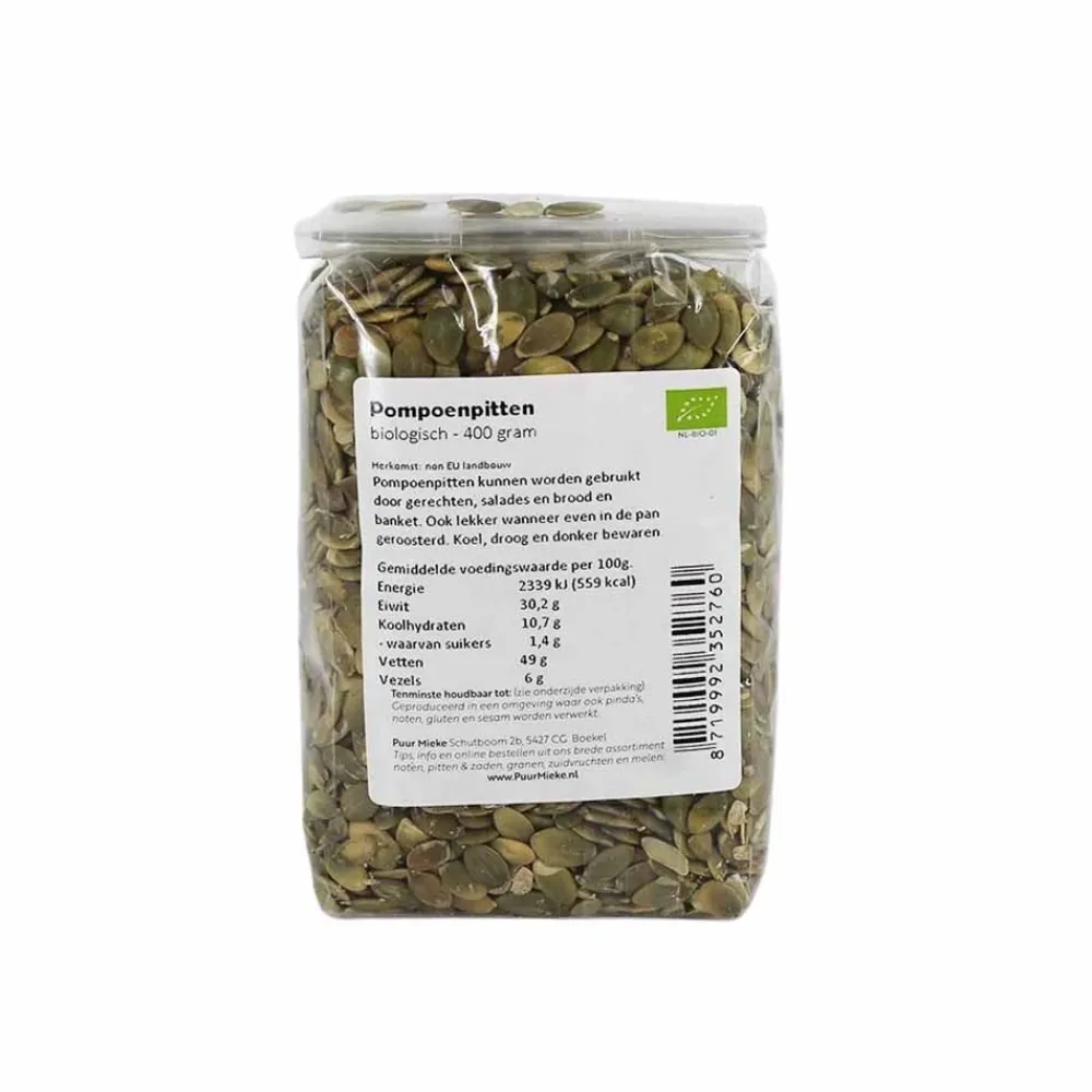 Puur Mieke Zaden|Biologische Zaden En Pitten>Pompoenpitten - 400g - BIO
