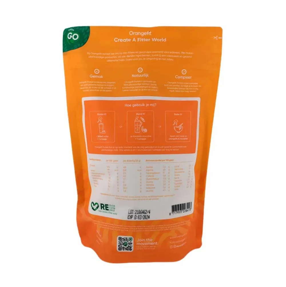 Orangefit Spieren|Proteïne Poeder>Protein Vanille met zoetstoffen uit Stevia - 750g