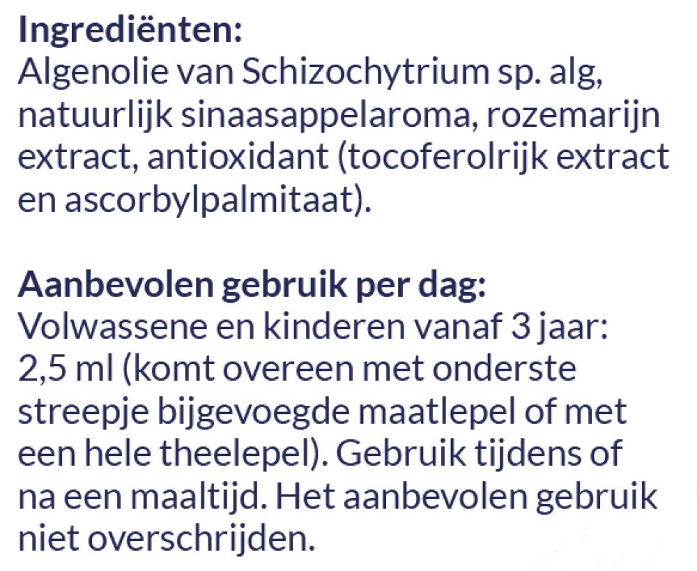 Arctic Blue Ogen|Hart & Bloedvaten>Pure Algenolie - DHA & EPA - 150ml - Vegan