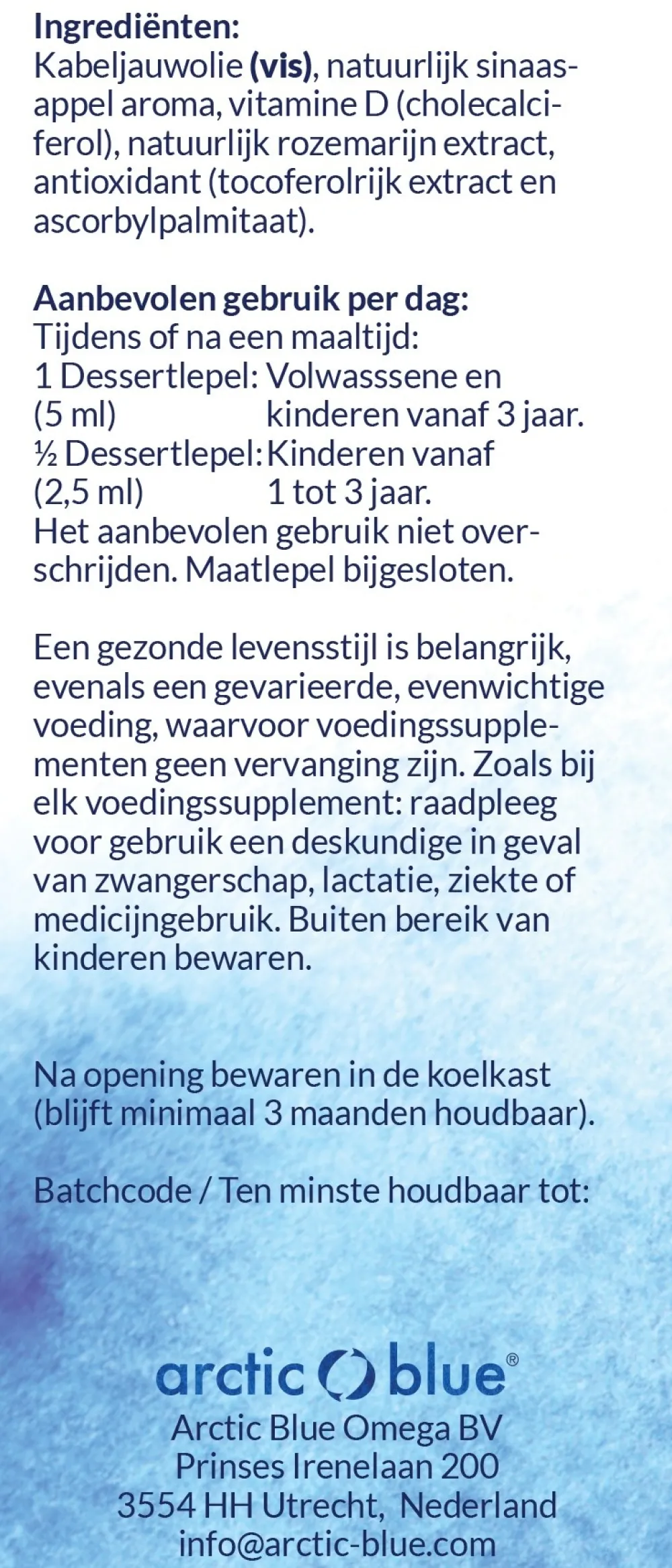 Arctic Blue Hart & Bloedvaten|Hersenen>Pure Arctische Visolie MSC + vitamine D - 250ml