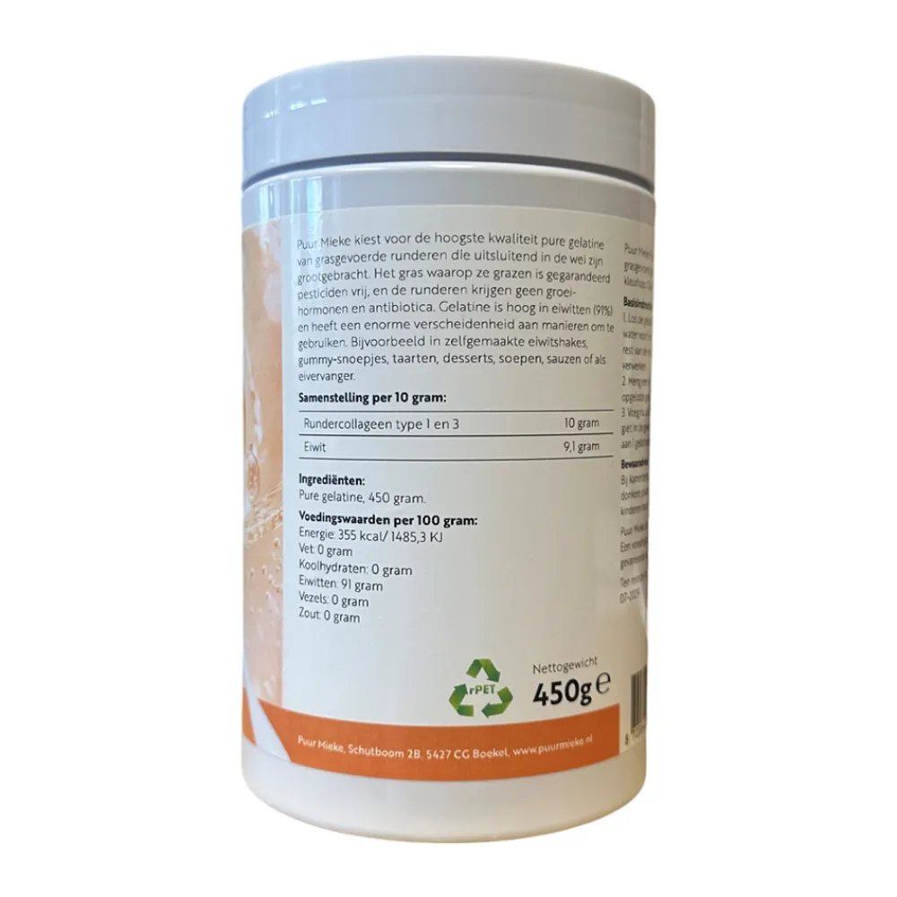 Puur Mieke Gelatine|Puur Mieke Collageen Poeder>Pure Gelatine - 450g