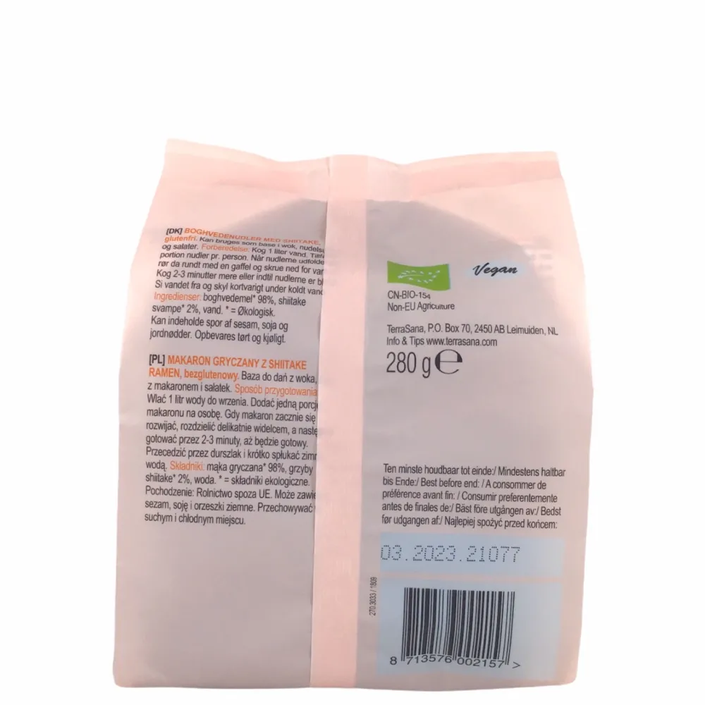Terrasana Pasta, Pizza En Noodles>Ramen boekweitnoodles met shiitake - 280g - BIO