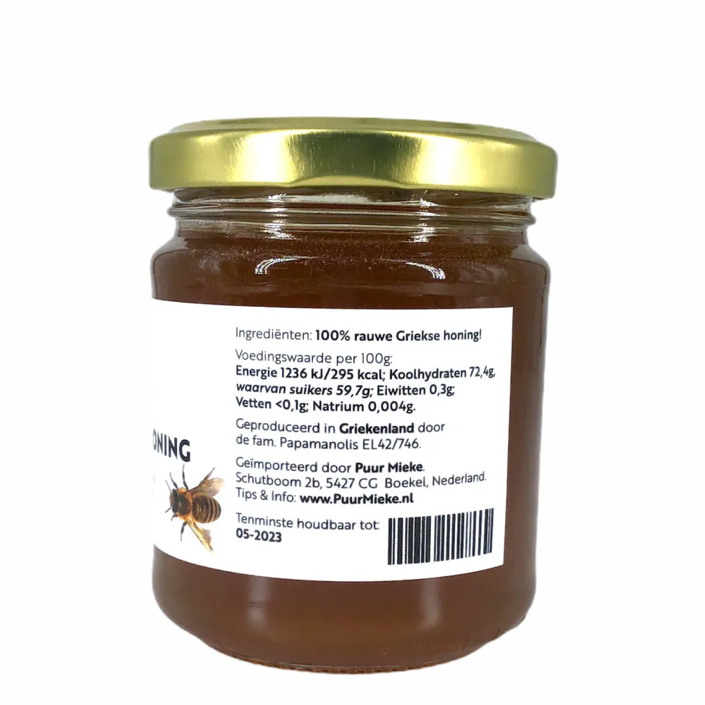 Puur Mieke Bijenproducten|Paleo Aip>Rauwe Griekse Honing - 250g