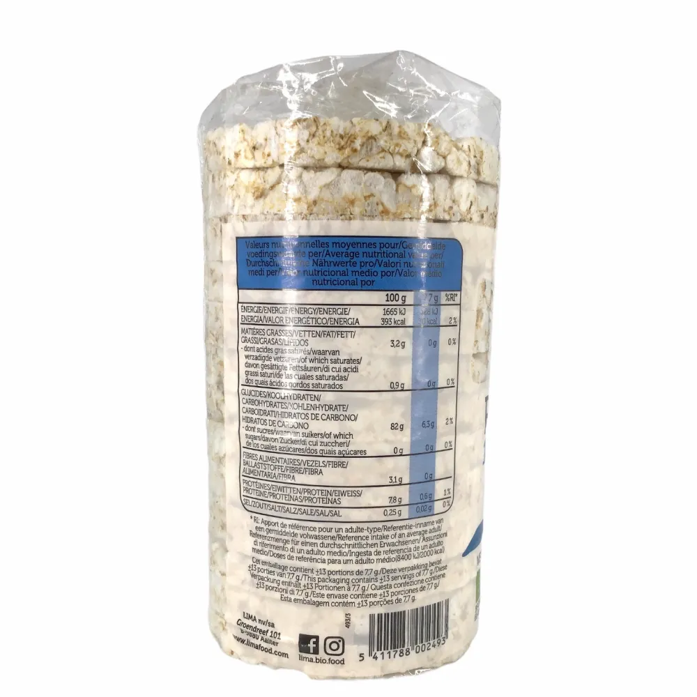 Lima Crackers En Wafels>Rijstwafel met zout-BIO